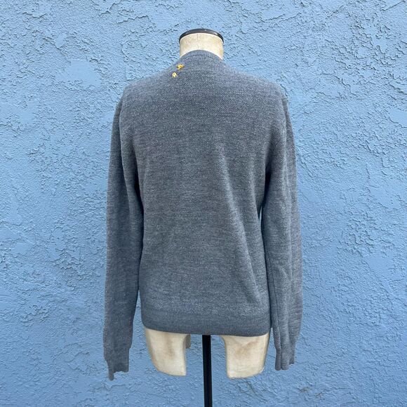 Hand Embroidered Sweater Upcycled One of a kind unisex Medium or large - Picture 7 of 7